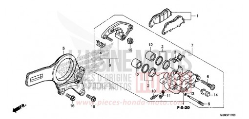REAR BRAKE CALIPER VFR800FE de 2014